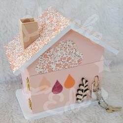 Tirelire lapin et arc en ciel en bois pour enfant a personnaliser