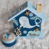 Tirelire baleine et corail en bois pour enfant a personnaliser