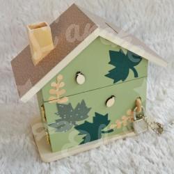 Tirelire cerf et decor de la foret personnalisée au prénom de l'enfant