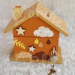 Tirelire girafe dans la savane pour enfant a personnaliser