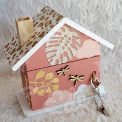 Tirelire jungle avec panthere personnalisée au prénom de l'enfant