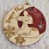 boule de noel faon en bois pour enfant a personnaliser