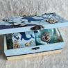 Cadeau de naissance Baleine, boite à souvenirs personnalisée avec une tirelire et boite a dents