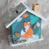Tirelire renard et decor boho en bois pour enfant a personnaliser