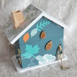 Tirelire renard et decor boho en bois pour enfant a personnaliser