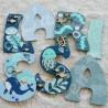 Prénom en bois pour décoration de chambre d'enfant ou cadeau de naissance avec baleine et animaux de la mer