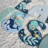 Prénom en bois pour décoration de chambre d'enfant ou cadeau de naissance avec baleine et animaux de la mer