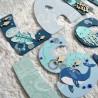 Prénom en bois pour décoration de chambre d'enfant ou cadeau de naissance avec baleine et animaux de la mer