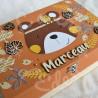 Boite à souvenirs de naissance personnalisée décoration ours brun en automne