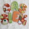 Prénom en bois Eléphant et feuilles tropicales pour décoration de chambre d'enfant ou cadeau de naissance
