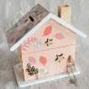Tirelire biche et decor fleuri pour enfant a personnaliser