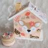 Tirelire biche et decor fleuri pour enfant a personnaliser