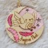 boule de noel oiseau en bois pour enfant a personnaliser
