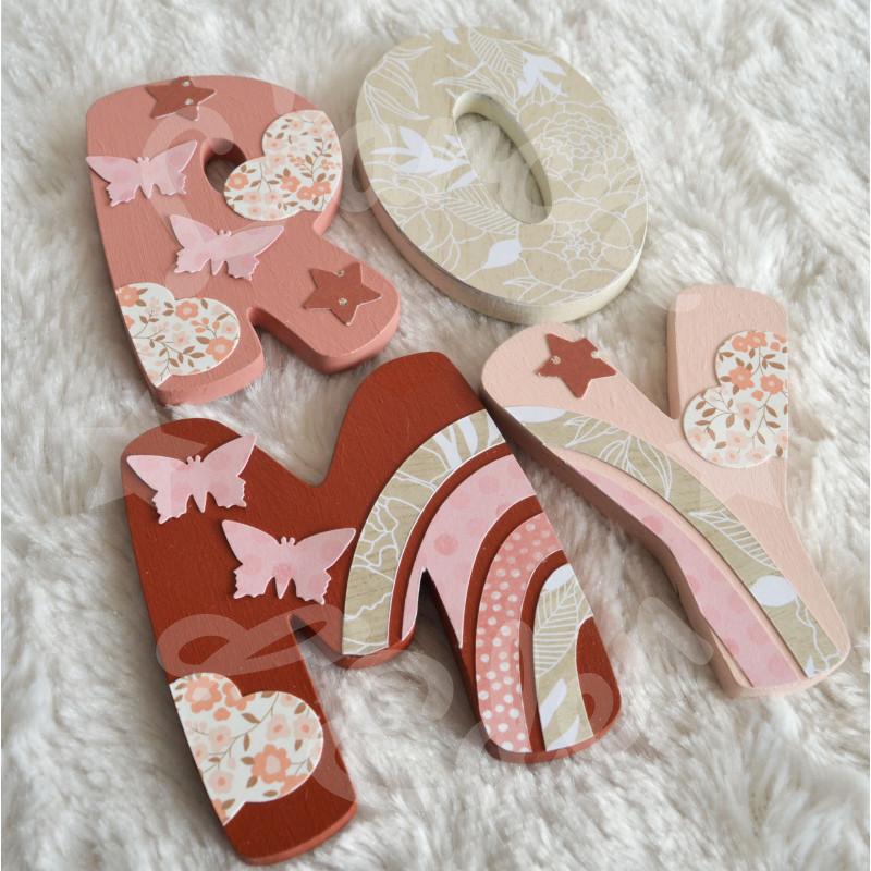 Prénom en bois arc en ciel pour décoration de chambre d'enfant ou cadeau de naissance Prénom en bois arc en ciel pour décoration de chambre d'enfant ou cadeau de naissance