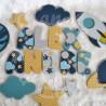Prénom en bois sur le thème de l'espace pour décoration de chambre d'enfant ou cadeau de naissance
