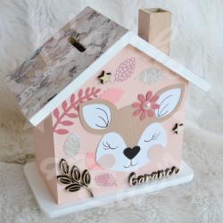 Tirelire biche ou faon personnalisée pour enfant ou cadeau de naissance