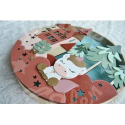 Veilleuse licorne et foret enchantée en bois pour chambre d'enfant